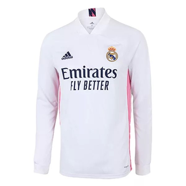 Thailande Maillot Football Real Madrid Domicile ML 2020-21 Blanc